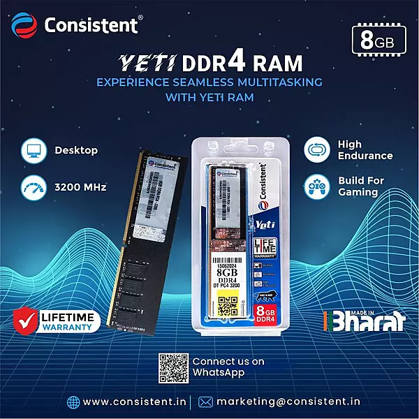CONSISTENT RAM 8GB DDR4 3200 YETI