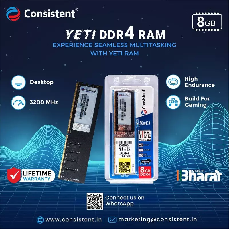 CONSISTENT RAM 8GB DDR4 3200 YETI